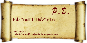 Pándli Dániel névjegykártya